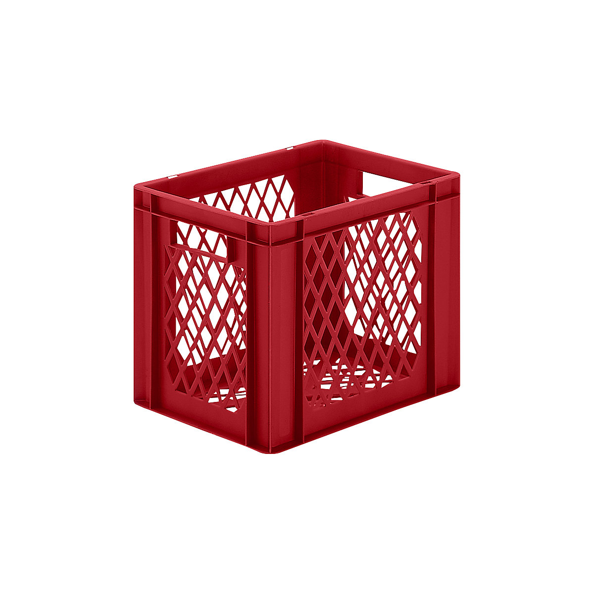 Euro stacking container, perforated walls and base, LxWxH 400 x 300 x 320 mm, red, pack of 5-6