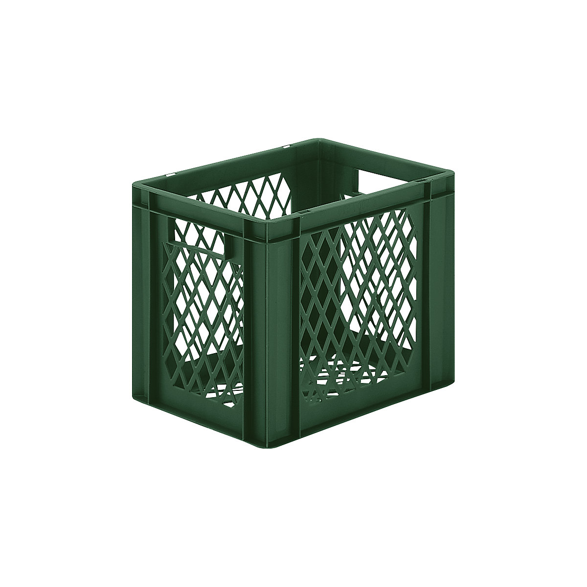 Euro stacking container, perforated walls and base, LxWxH 400 x 300 x 320 mm, green, pack of 5-4