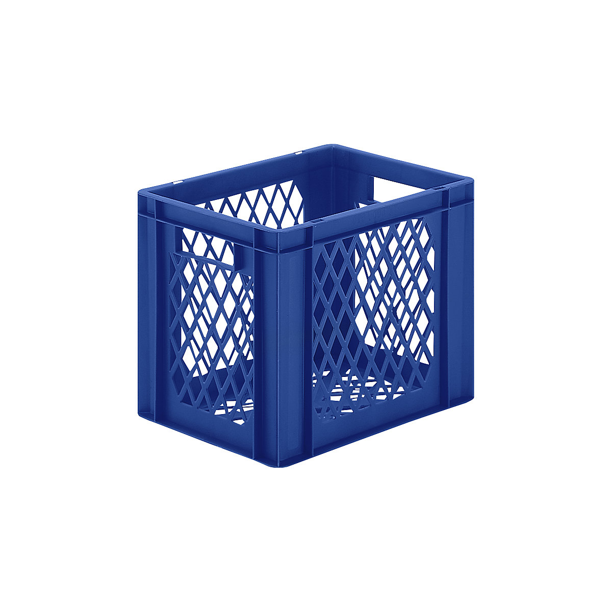 Euro stacking container, perforated walls and base, LxWxH 400 x 300 x 320 mm, blue, pack of 5-7