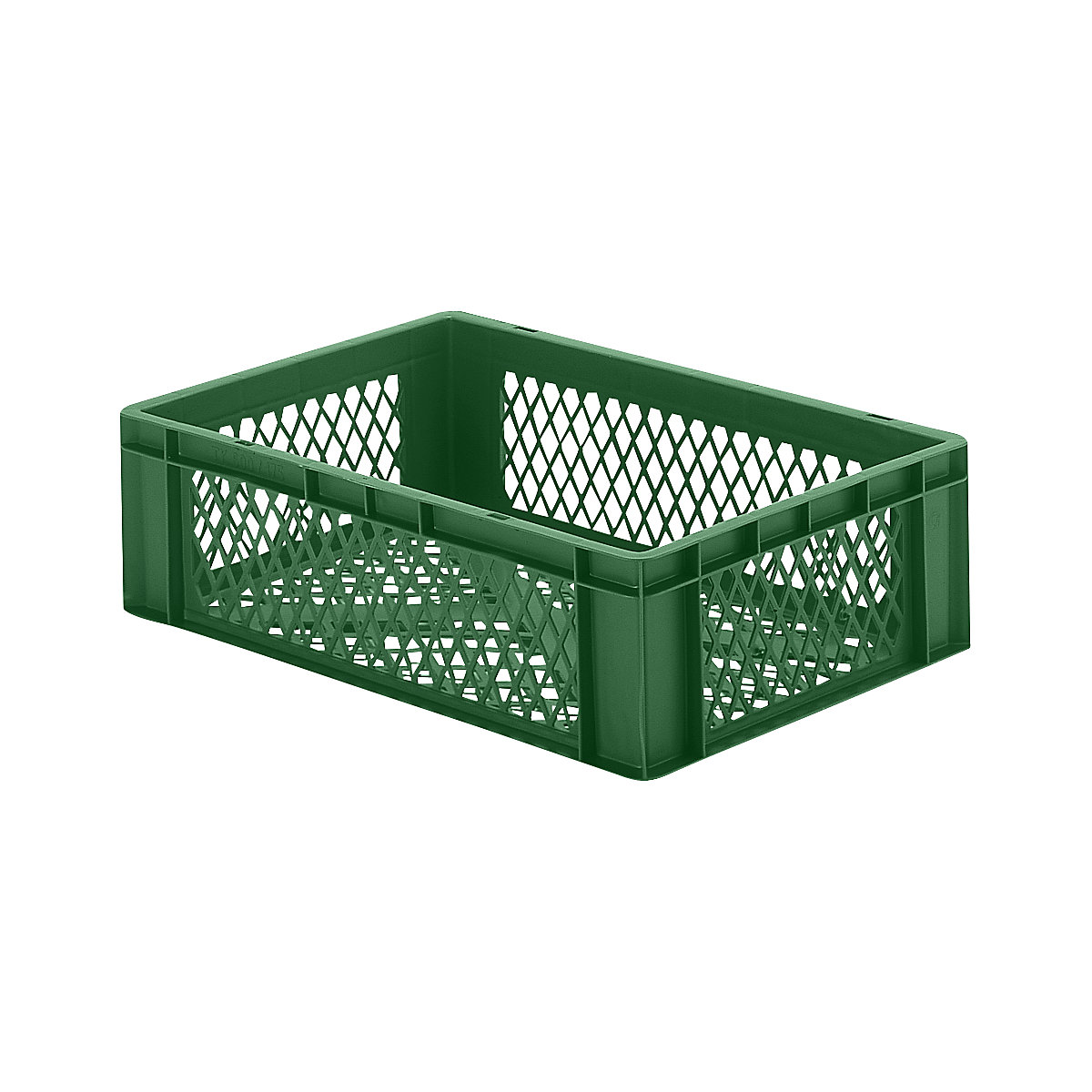 Euro stacking container, perforated walls and base, LxWxH 600 x 400 x 175 mm, green, pack of 5