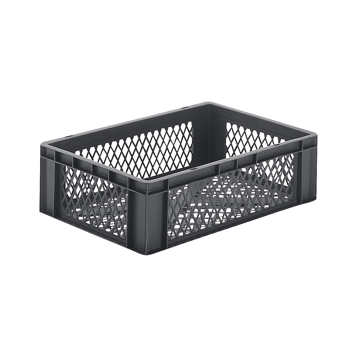 Euro stacking container, perforated walls and base, LxWxH 600 x 400 x 175 mm, grey, pack of 5-6