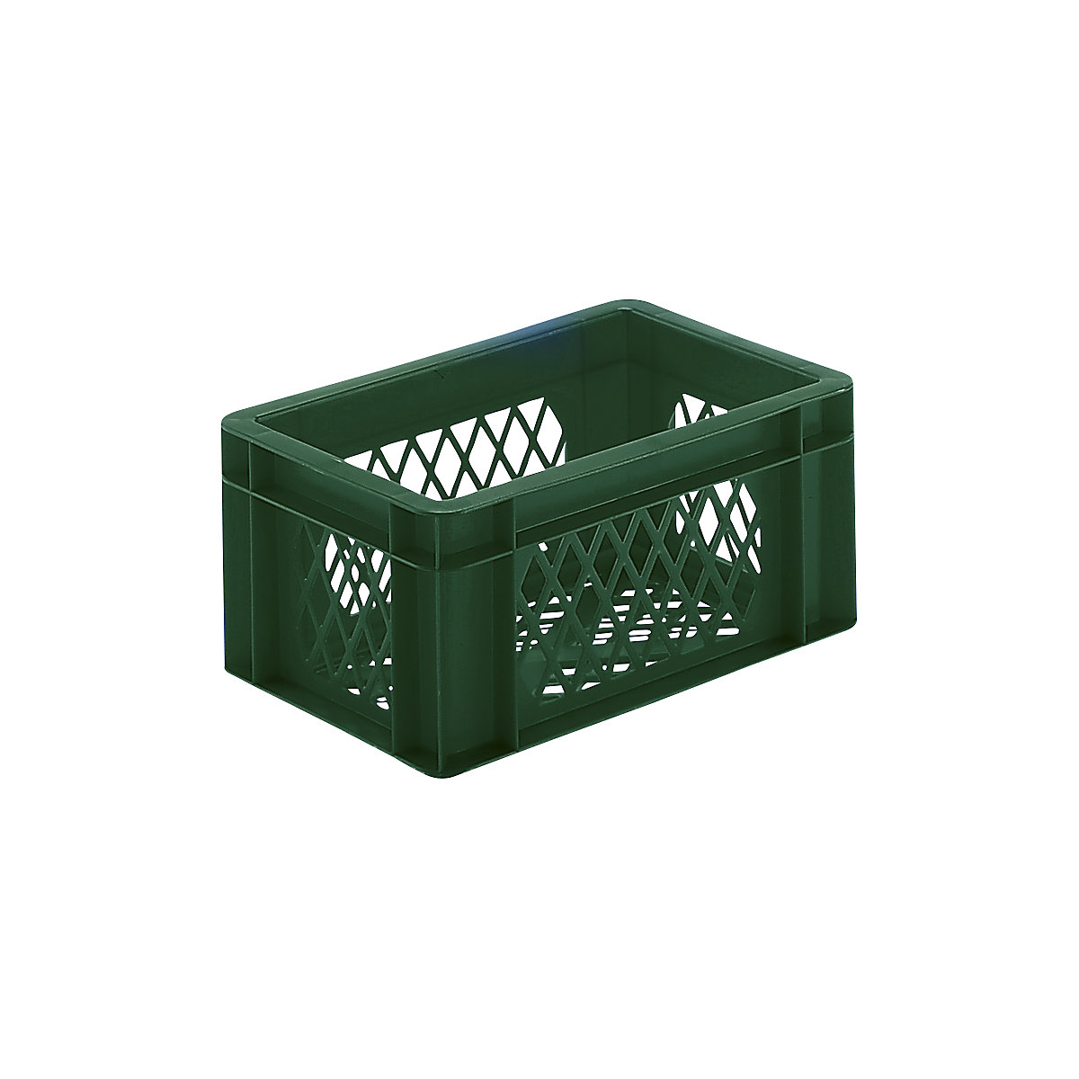 Euro stacking container, perforated walls and base, LxWxH 300 x 200 x 145 mm, green, pack of 5-8