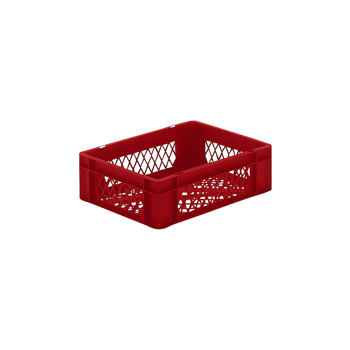Euro stacking container, perforated walls and base, LxWxH 400 x 300 x 120 mm, red, pack of 5-6