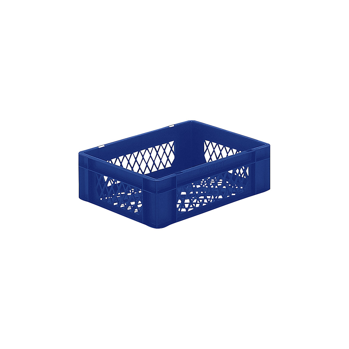 Euro stacking container, perforated walls and base, LxWxH 400 x 300 x 120 mm, blue, pack of 5-5