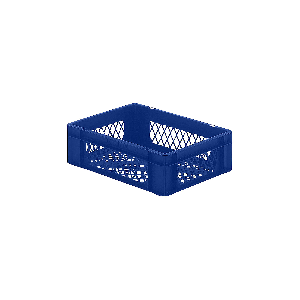 Euro stacking container, perforated walls and base, LxWxH 400 x 300 x 120 mm, blue, pack of 5