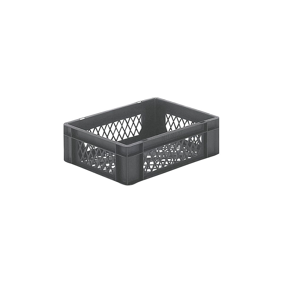 Euro stacking container, perforated walls and base, LxWxH 400 x 300 x 120 mm, grey, pack of 5-8