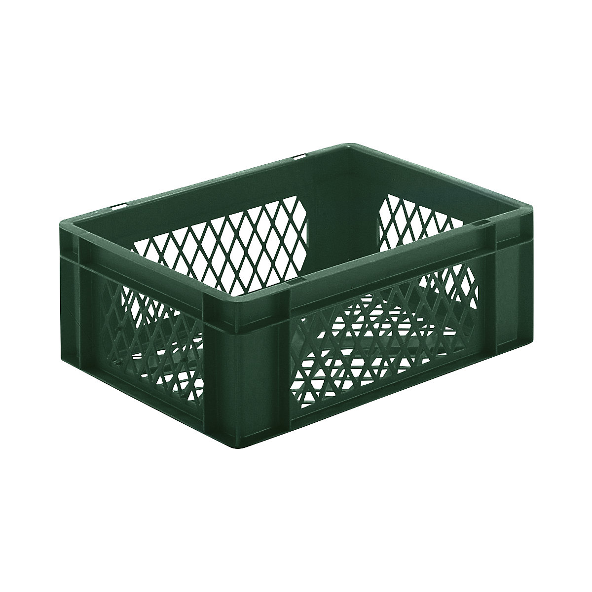 Euro stacking container, perforated walls and base, LxWxH 400 x 300 x 145 mm, green, pack of 5-8