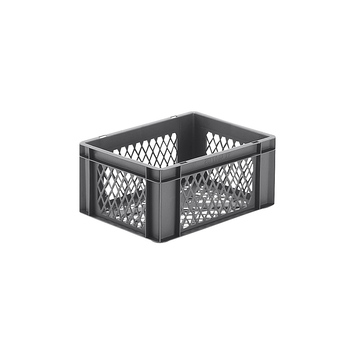 Euro stacking container, perforated walls and base, LxWxH 400 x 300 x 175 mm, grey, pack of 5-5