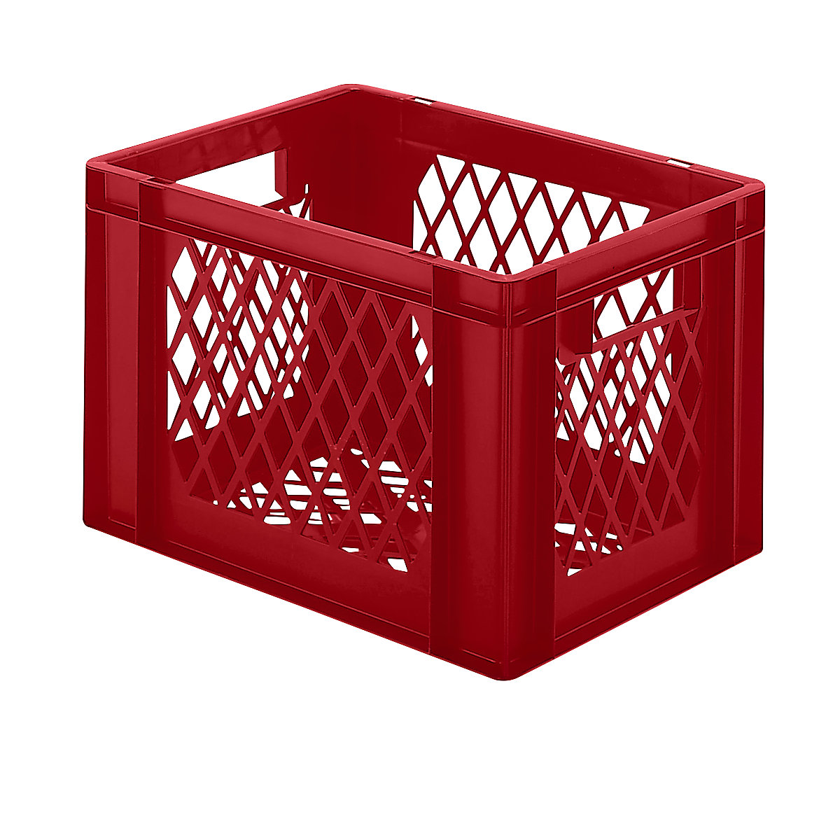 Euro stacking container, perforated walls and base, LxWxH 400 x 300 x 266 mm, red, pack of 5
