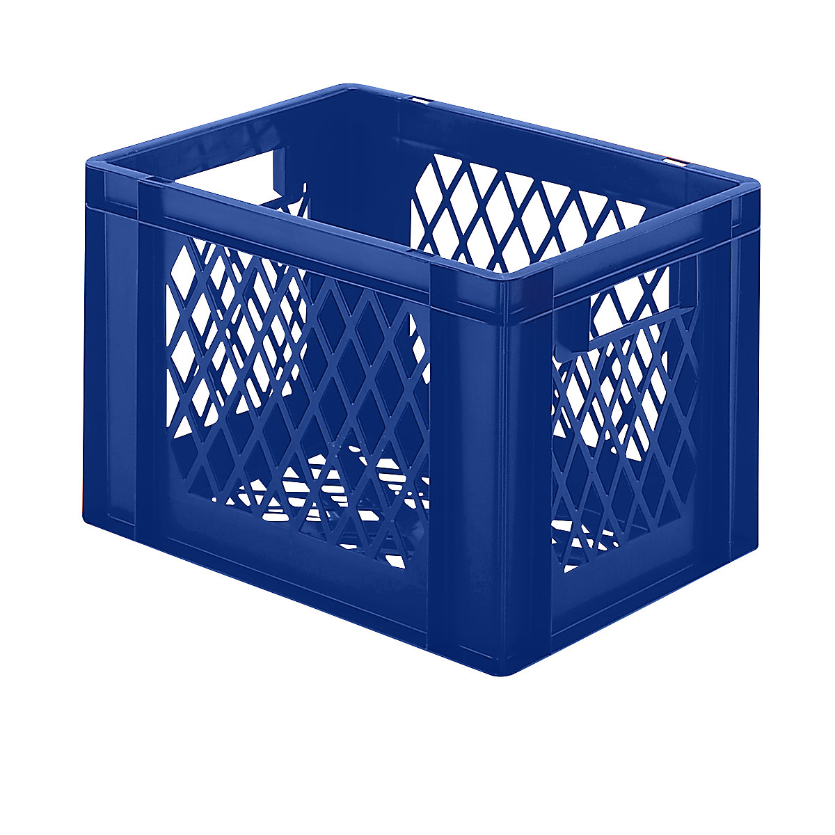 Euro stacking container, perforated walls and base, LxWxH 400 x 300 x 266 mm, blue, pack of 5