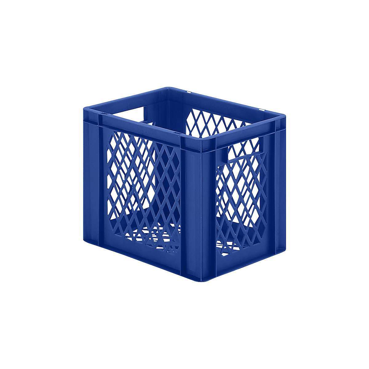 Euro stacking container, perforated walls and base, LxWxH 400 x 300 x 320 mm, blue, pack of 5