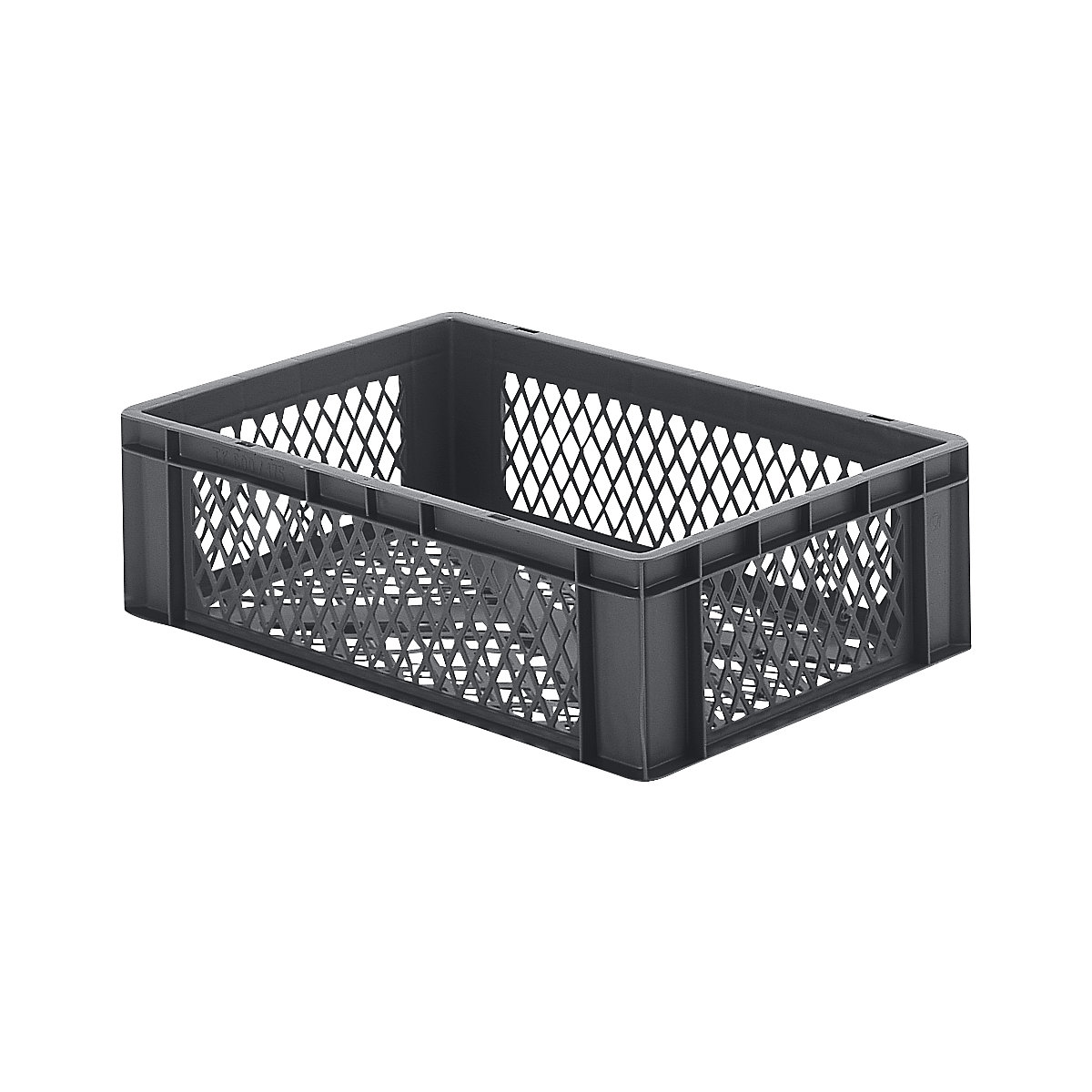 Euro stacking container, perforated walls and base, LxWxH 600 x 400 x 175 mm, grey, pack of 5