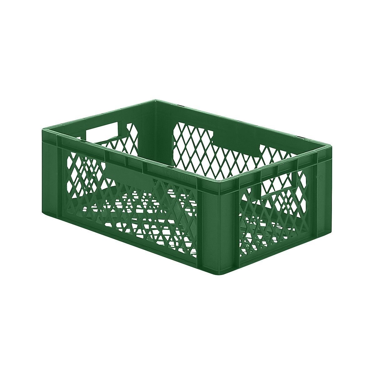 Euro stacking container, perforated walls and base, LxWxH 600 x 400 x 210 mm, green, pack of 5