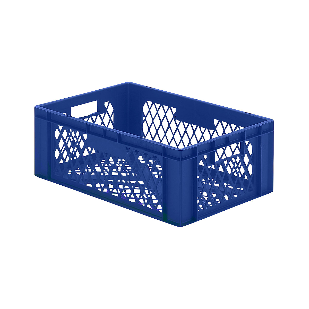 Euro stacking container, perforated walls and base, LxWxH 600 x 400 x 210 mm, blue, pack of 5