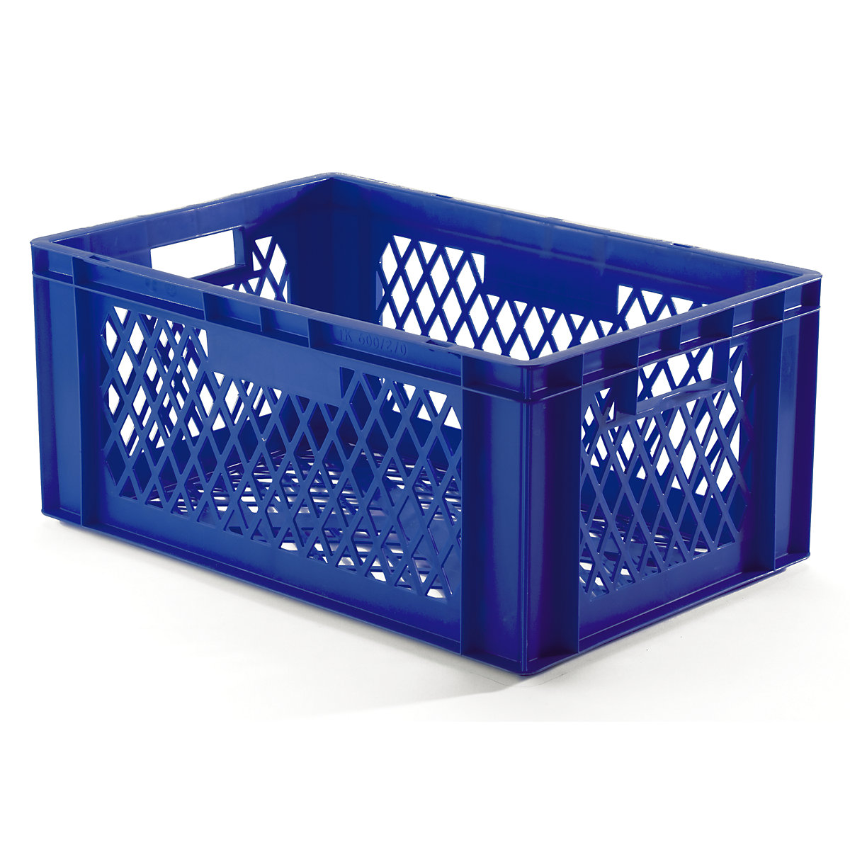 Euro stacking container, perforated walls and base, LxWxH 600 x 400 x 270 mm, blue, pack of 5