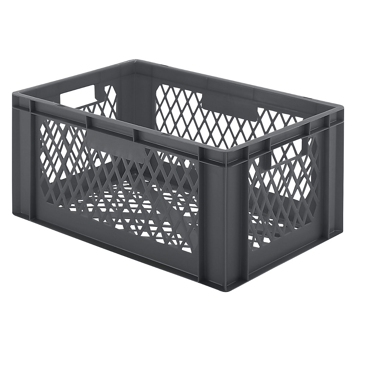 Euro stacking container, perforated walls and base, LxWxH 600 x 400 x 270 mm, grey, pack of 5