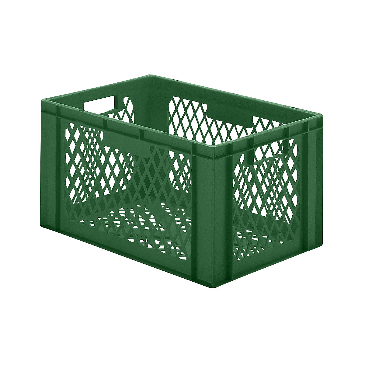 Euro stacking container, perforated walls and base, LxWxH 600 x 400 x 320 mm, green, pack of 5