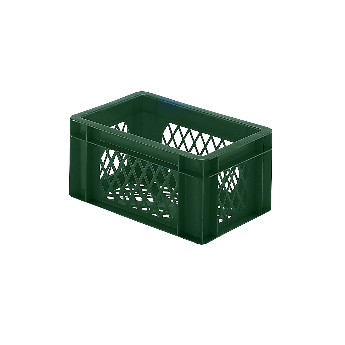 Euro stacking container, perforated walls and base, LxWxH 300 x 200 x 145 mm, green, pack of 5