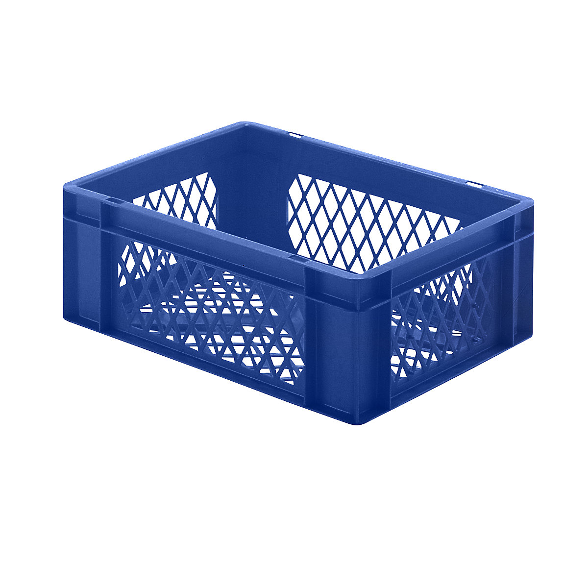 Euro stacking container, perforated walls and base, LxWxH 400 x 300 x 145 mm, blue, pack of 5