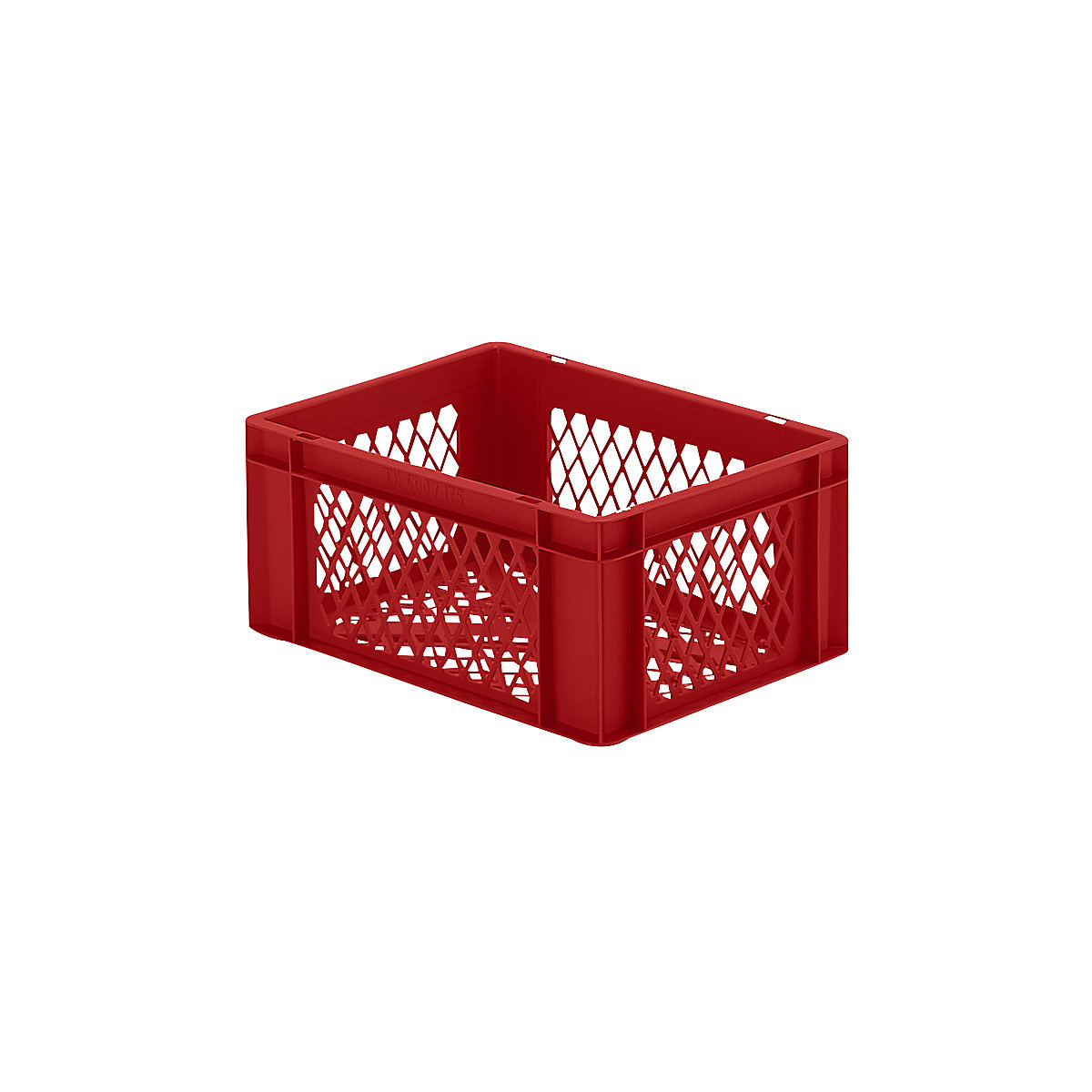 Euro stacking container, perforated walls and base, LxWxH 400 x 300 x 175 mm, red, pack of 5