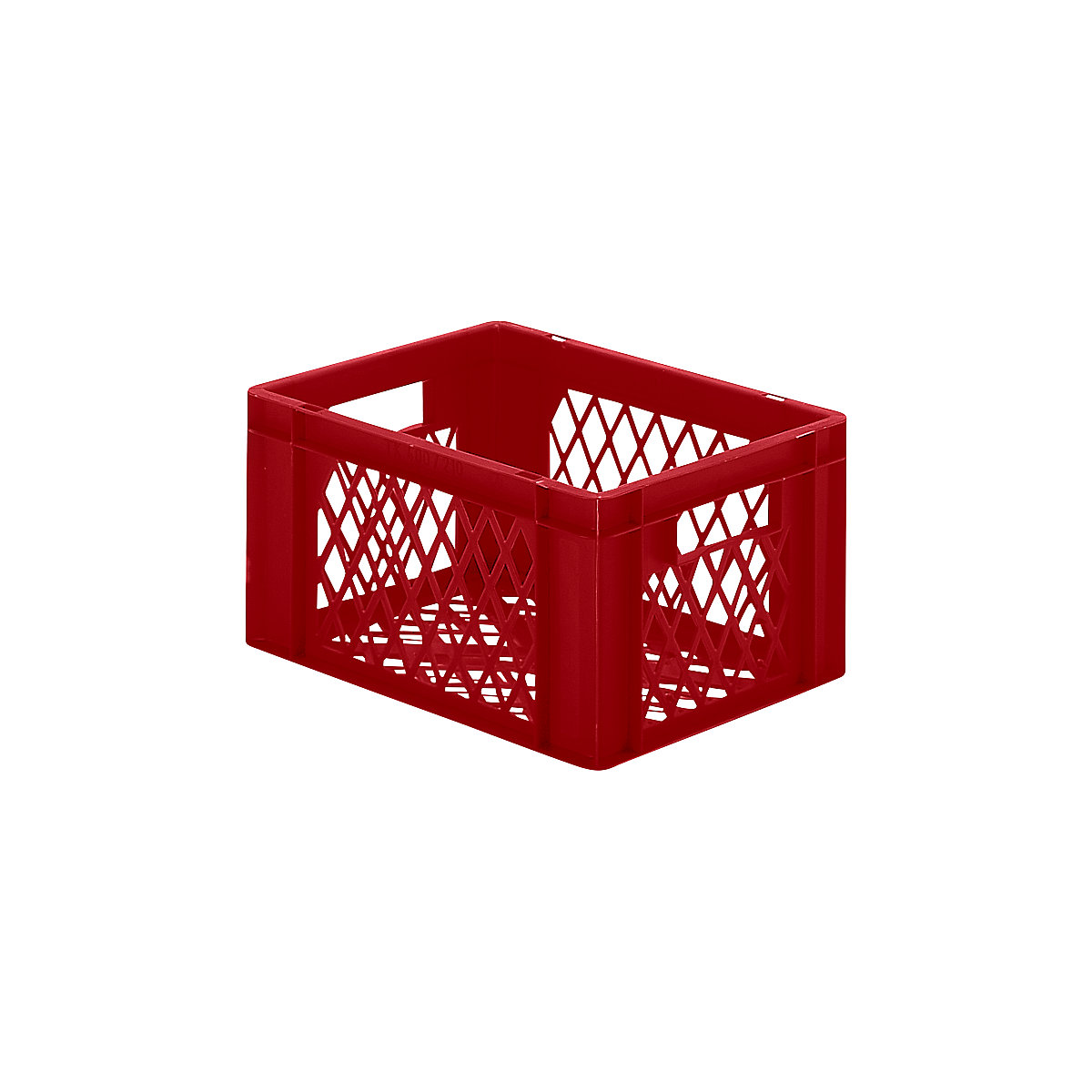 Euro stacking container, perforated walls and base, LxWxH 400 x 300 x 210 mm, red, pack of 5