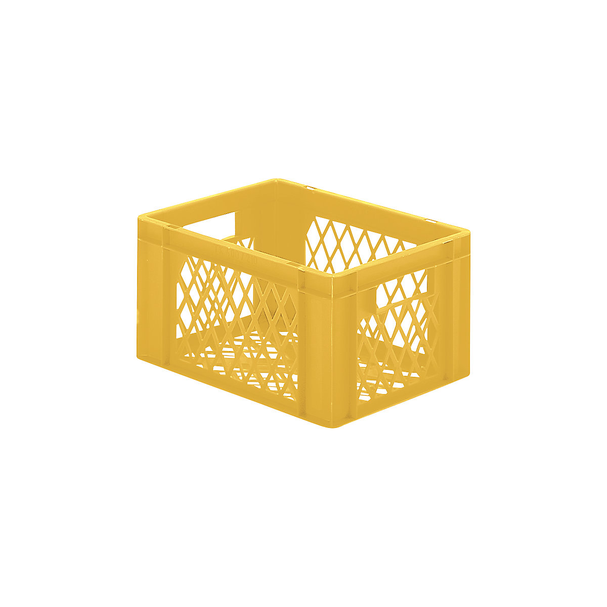 Euro stacking container, perforated walls and base, LxWxH 400 x 300 x 210 mm, yellow, pack of 5