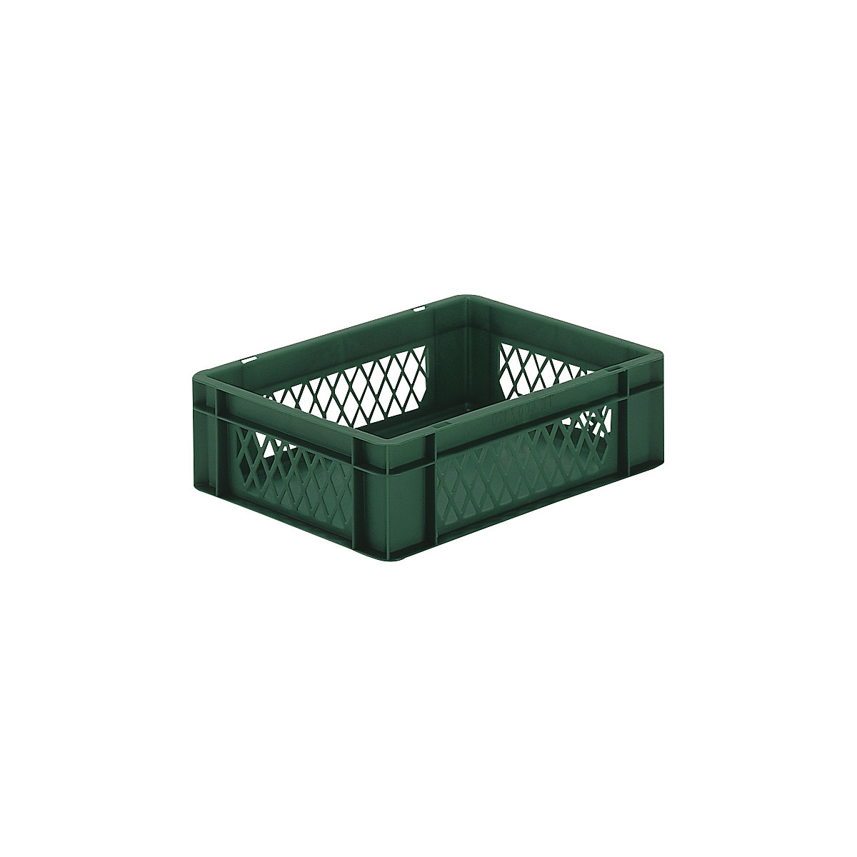 Euro stacking container, perforated walls, closed base, LxWxH 400 x 300 x 120 mm, green, pack of 5-8