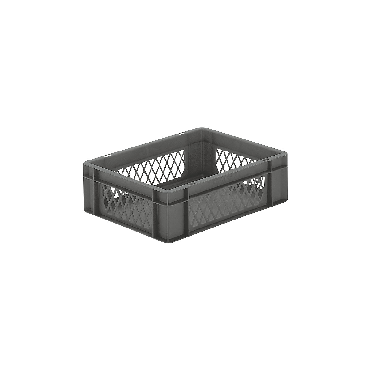 Euro stacking container, perforated walls, closed base, LxWxH 400 x 300 x 120 mm, grey, pack of 5-6