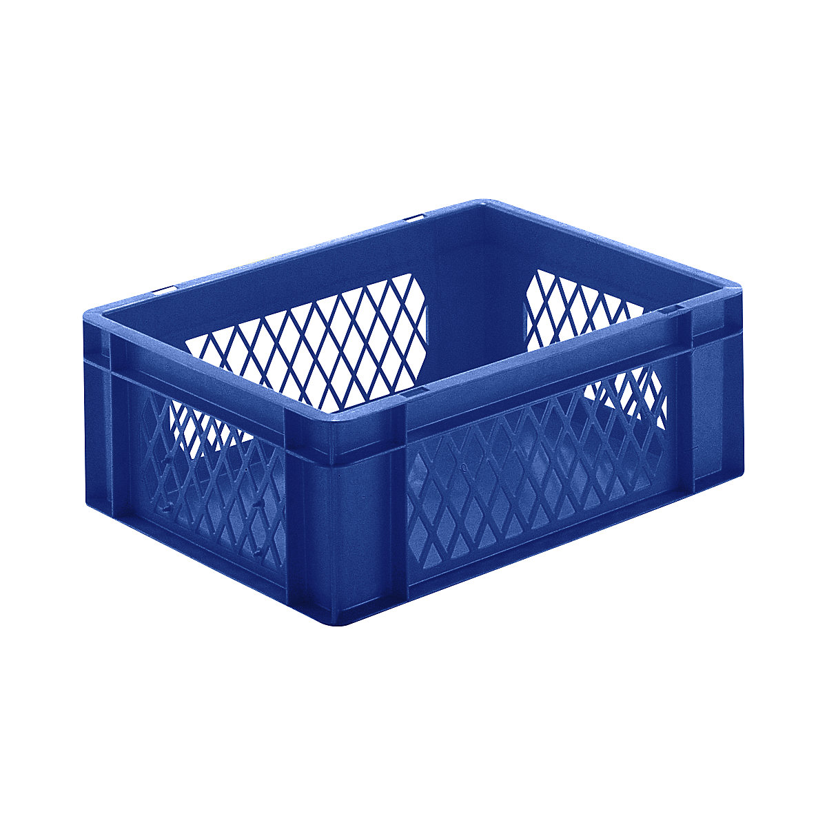Euro stacking container, perforated walls, closed base, LxWxH 400 x 300 x 145 mm, blue, pack of 5-8