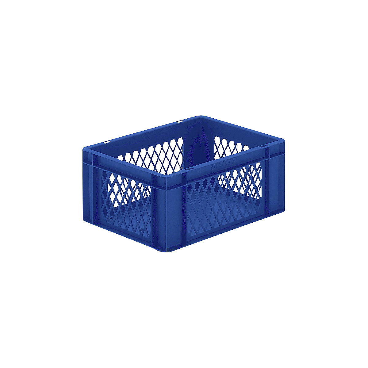 Euro stacking container, perforated walls, closed base, LxWxH 400 x 300 x 175 mm, blue, pack of 5-7
