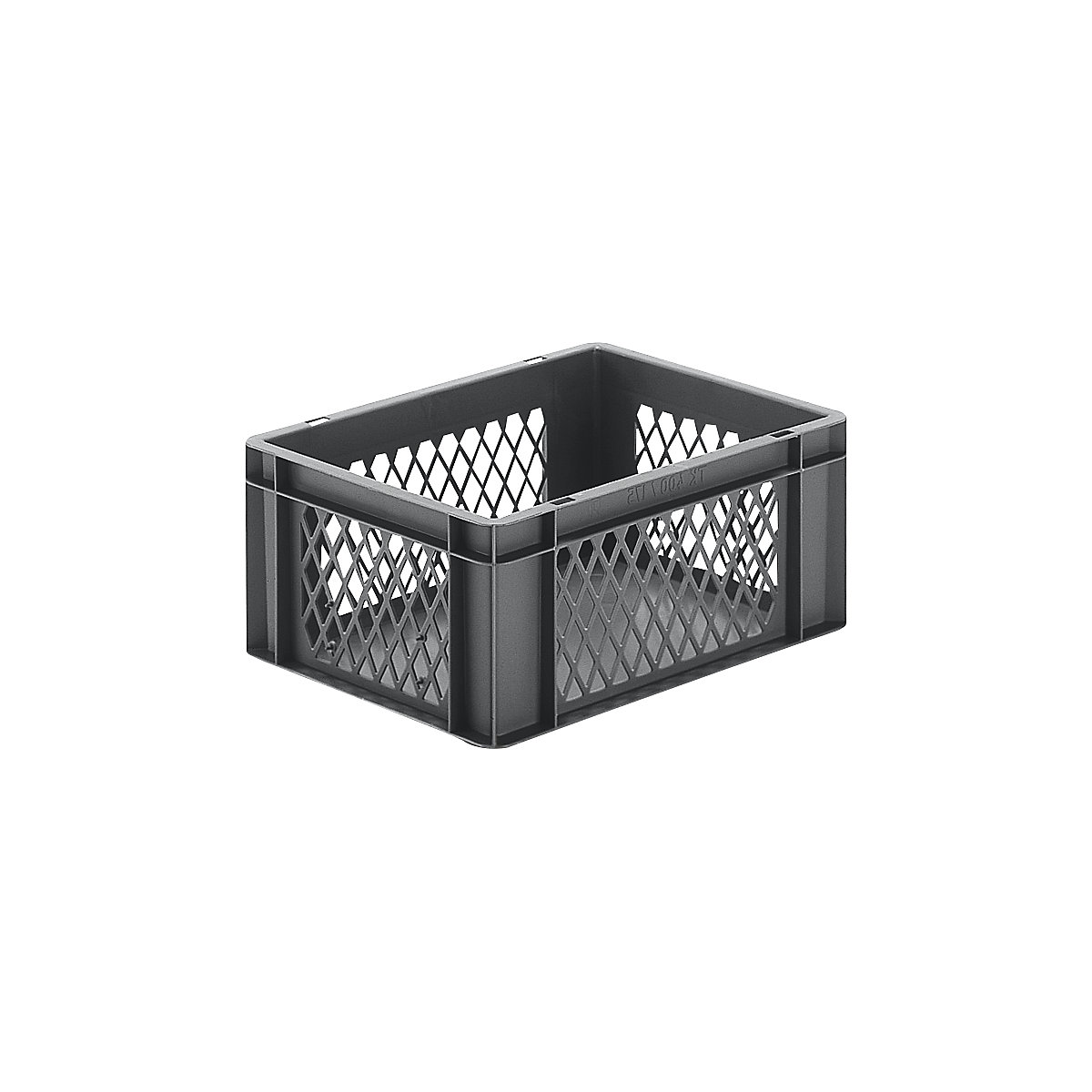 Euro stacking container, perforated walls, closed base, LxWxH 400 x 300 x 175 mm, grey, pack of 5-5