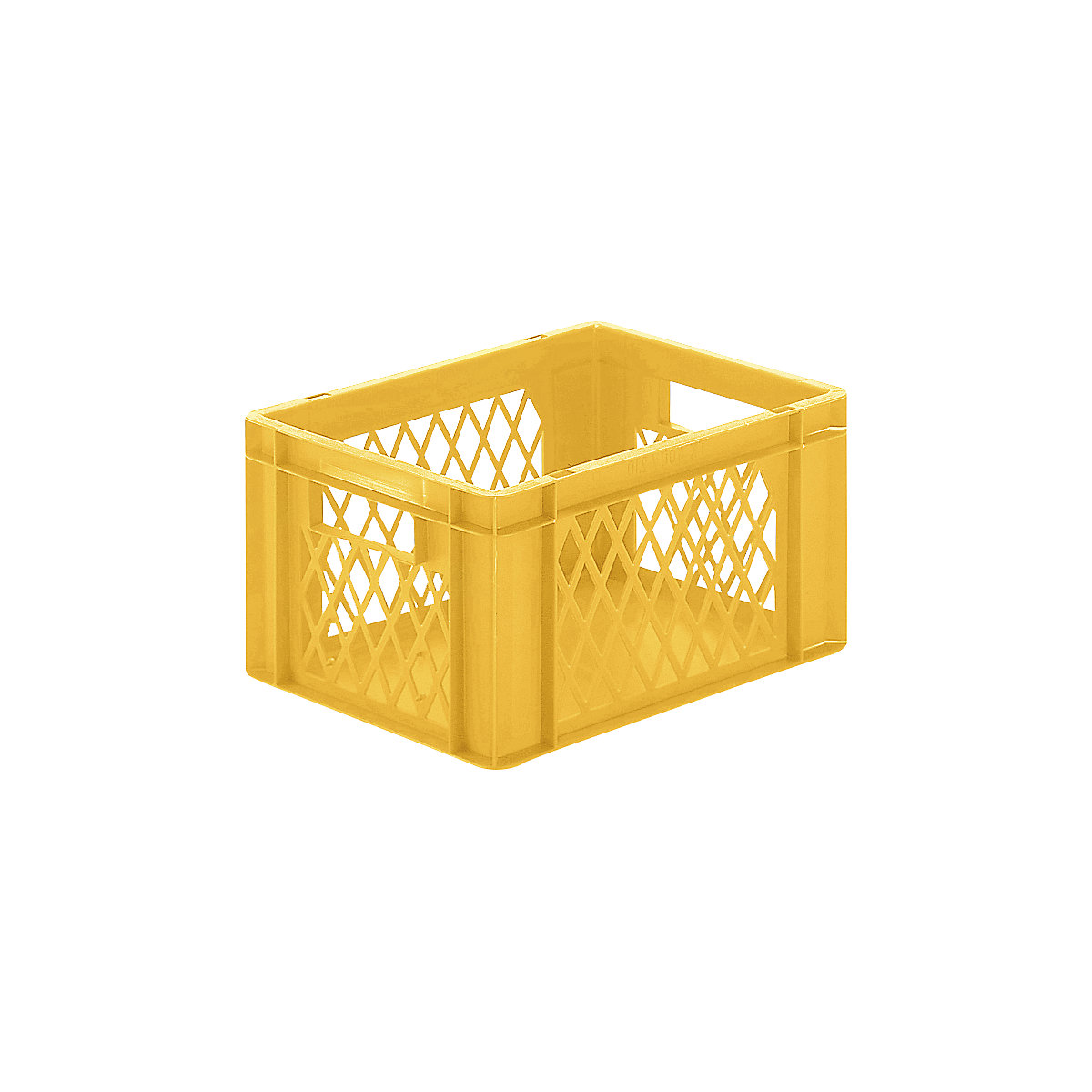 Euro stacking container, perforated walls, closed base, LxWxH 400 x 300 x 210 mm, yellow, pack of 5-5