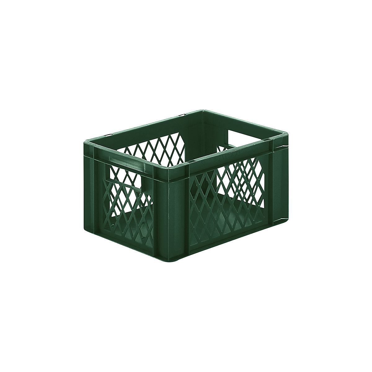 Euro stacking container, perforated walls, closed base, LxWxH 400 x 300 x 210 mm, green, pack of 5-6