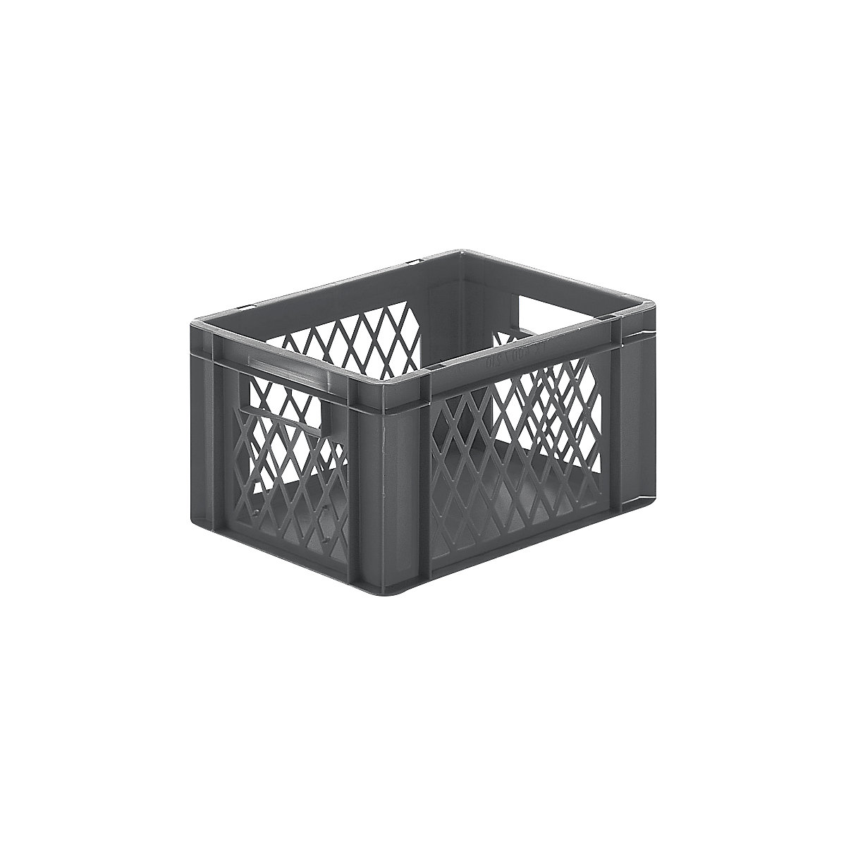 Euro stacking container, perforated walls, closed base, LxWxH 400 x 300 x 210 mm, grey, pack of 5-7