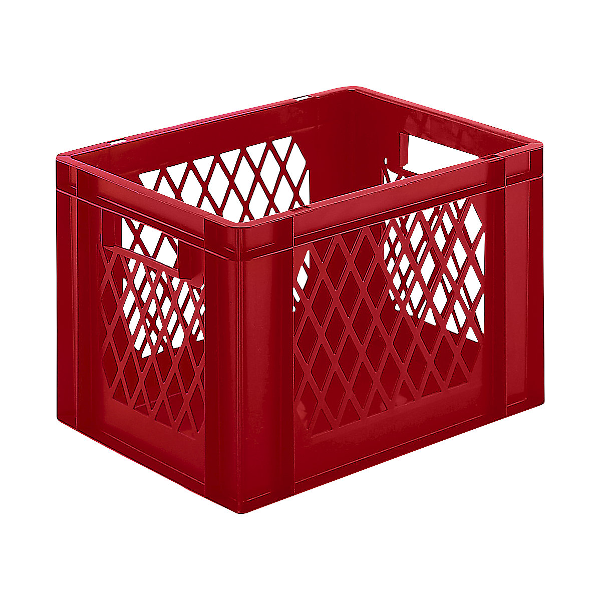 Euro stacking container, perforated walls, closed base, LxWxH 400 x 300 x 266 mm, red, pack of 5-7