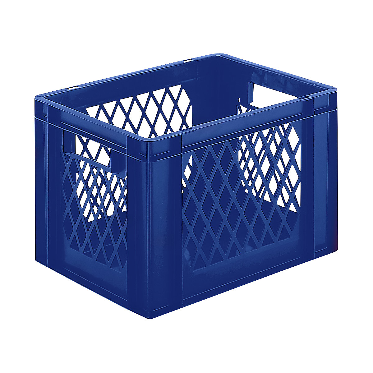 Euro stacking container, perforated walls, closed base, LxWxH 400 x 300 x 266 mm, blue, pack of 5-8
