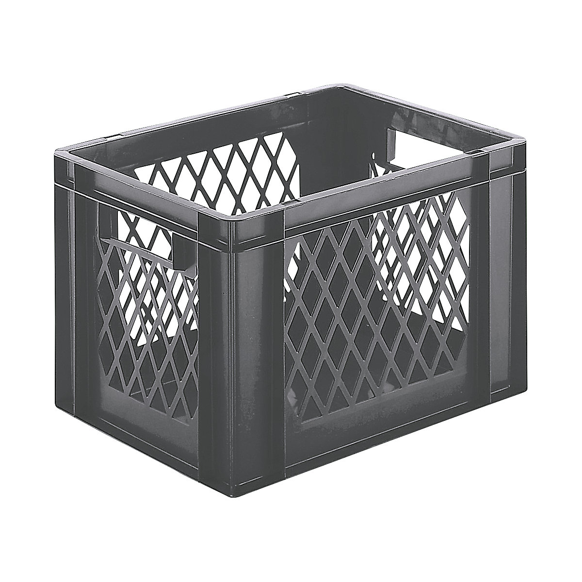 Euro stacking container, perforated walls, closed base, LxWxH 400 x 300 x 266 mm, grey, pack of 5-5