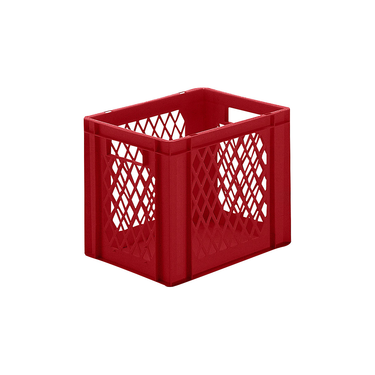 Euro stacking container, perforated walls, closed base, LxWxH 400 x 300 x 320 mm, red, pack of 5-5