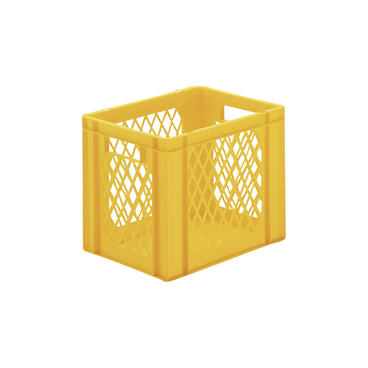 Euro stacking container, perforated walls, closed base, LxWxH 400 x 300 x 320 mm, yellow, pack of 5-8