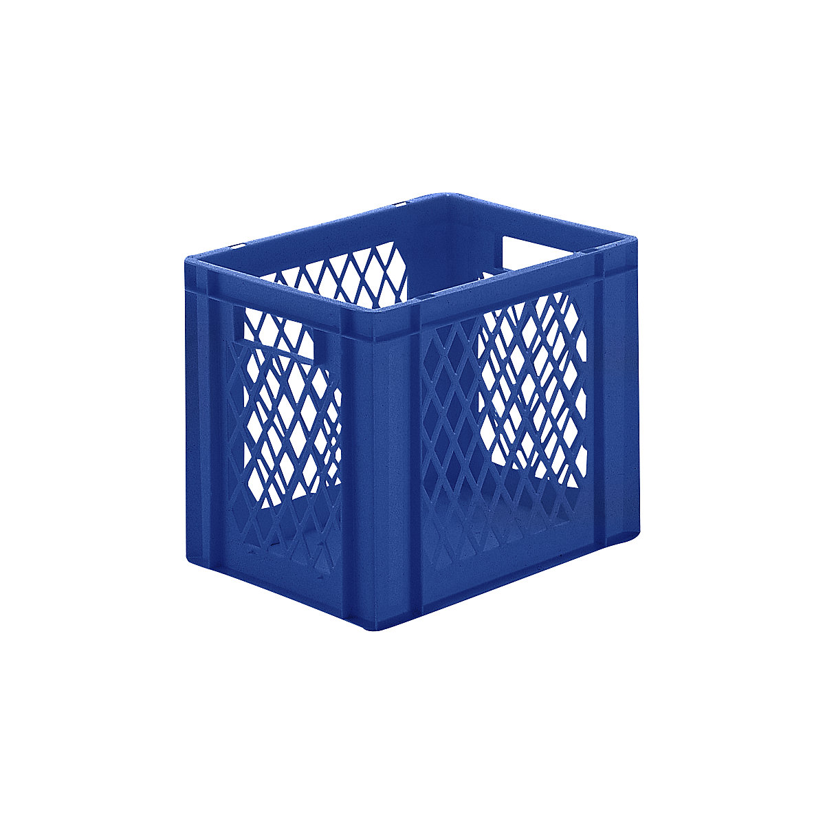 Euro stacking container, perforated walls, closed base, LxWxH 400 x 300 x 320 mm, blue, pack of 5-7
