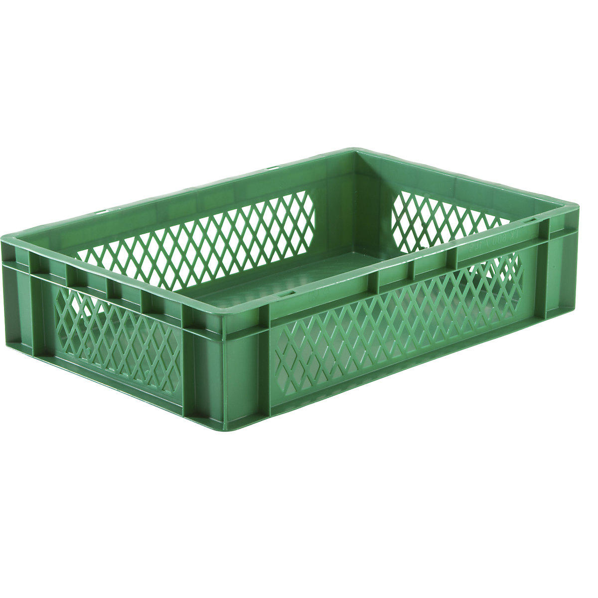 Euro stacking container, perforated walls, closed base, LxWxH 600 x 400 x 145 mm, green, pack of 5-8
