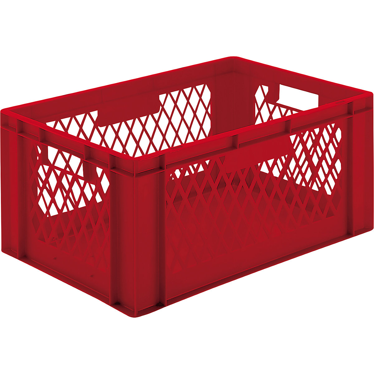 Euro stacking container, perforated walls, closed base, LxWxH 600 x 400 x 270 mm, red, pack of 5-8