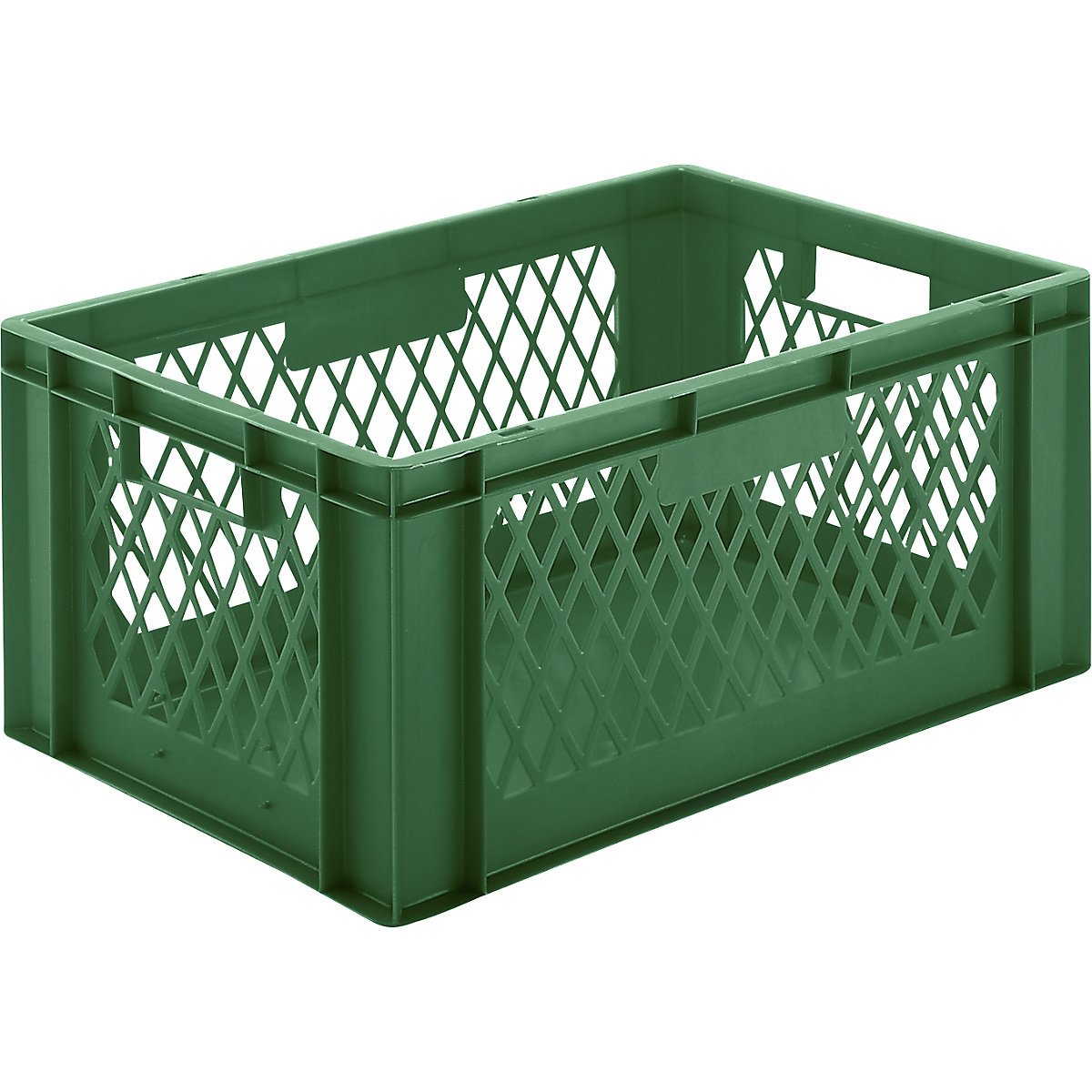 Euro stacking container, perforated walls, closed base, LxWxH 600 x 400 x 270 mm, green, pack of 5-5