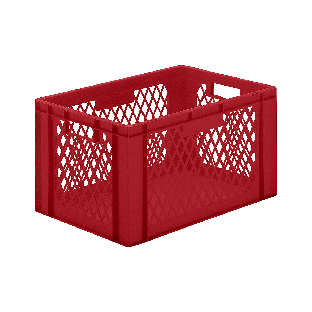 Euro stacking container, perforated walls, closed base, LxWxH 600 x 400 x 320 mm, red, pack of 5-8