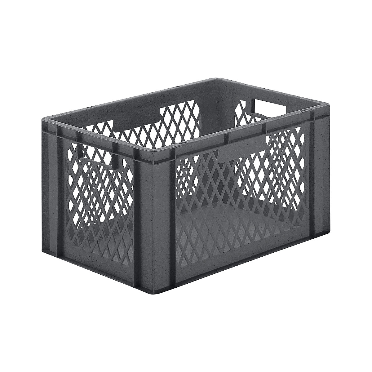Euro stacking container, perforated walls, closed base, LxWxH 600 x 400 x 320 mm, grey, pack of 5-5