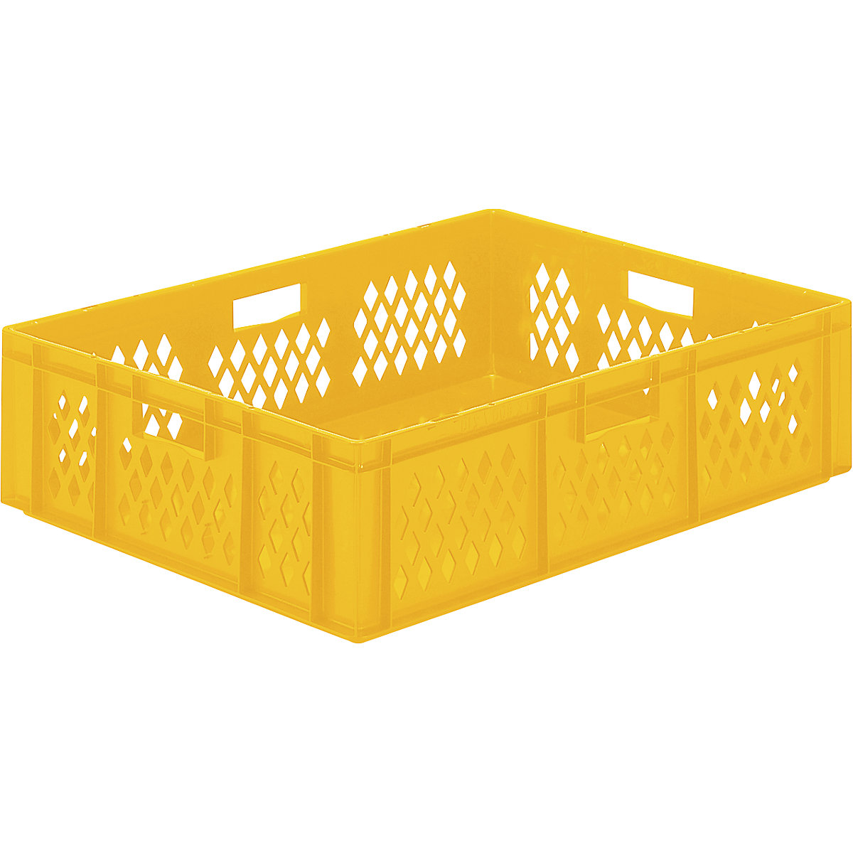 Euro stacking container, perforated walls, closed base, LxWxH 800 x 600 x 210 mm, yellow, pack of 2-7