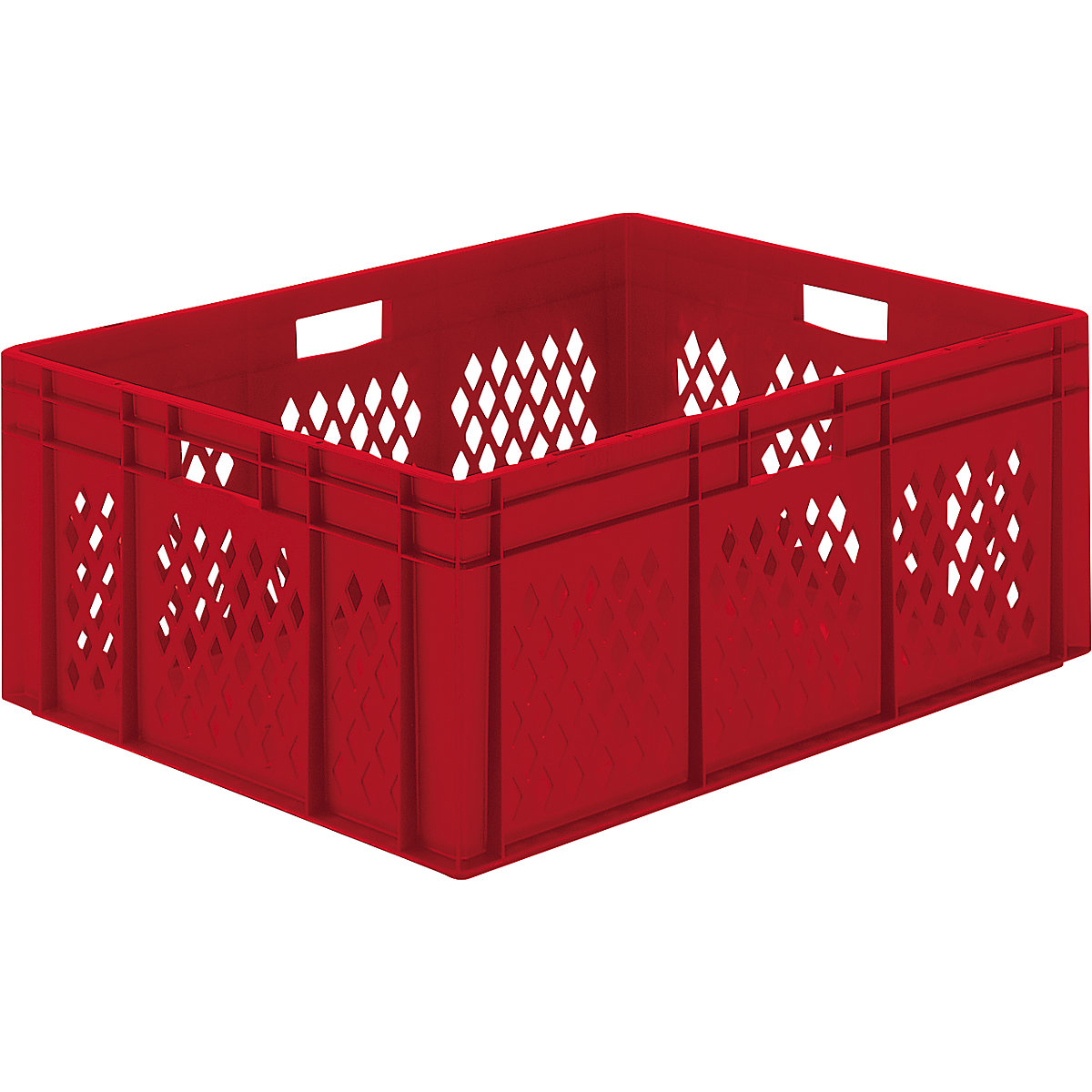 Euro stacking container, perforated walls, closed base, LxWxH 800 x 600 x 320 mm, red, pack of 2-7