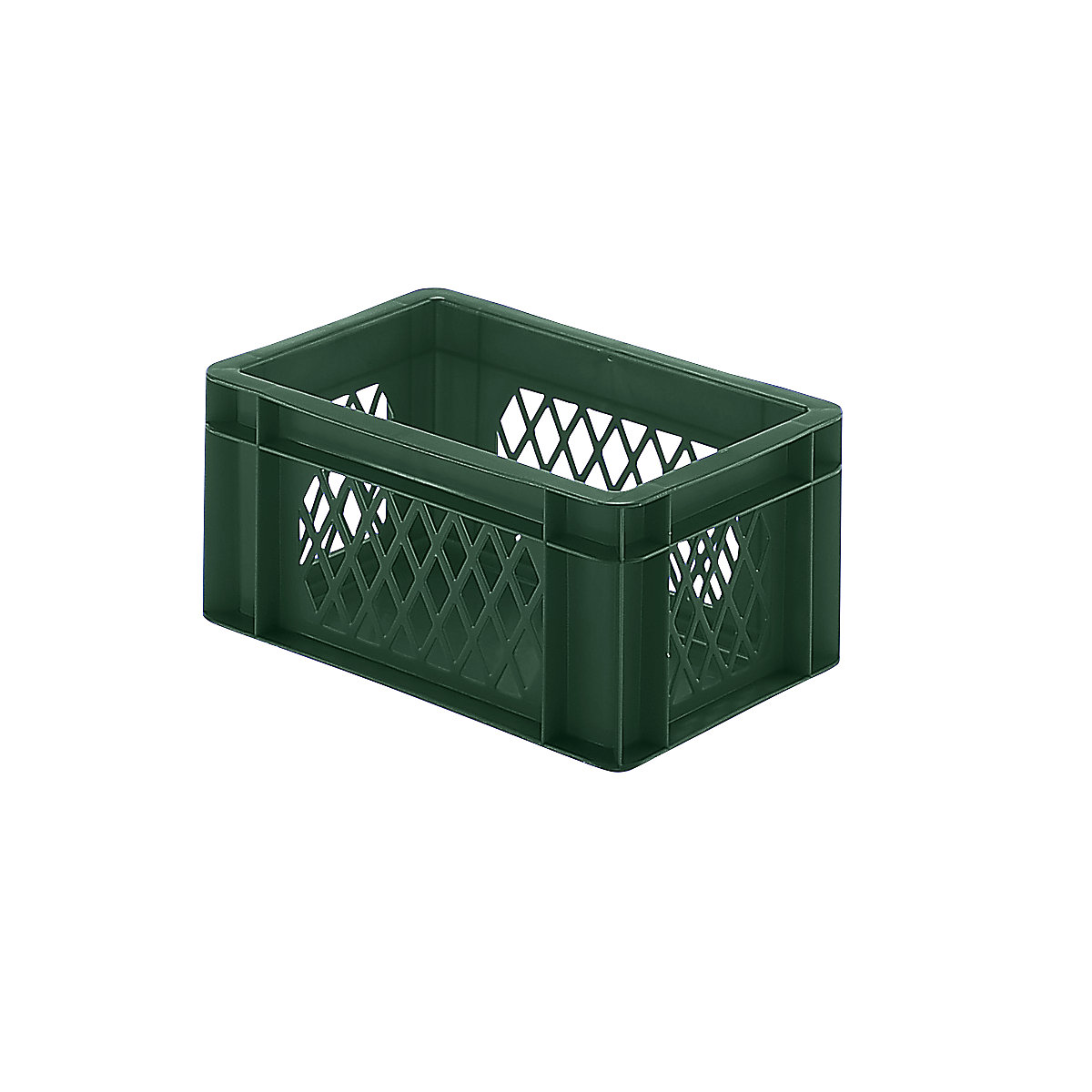 Euro stacking container, perforated walls, closed base