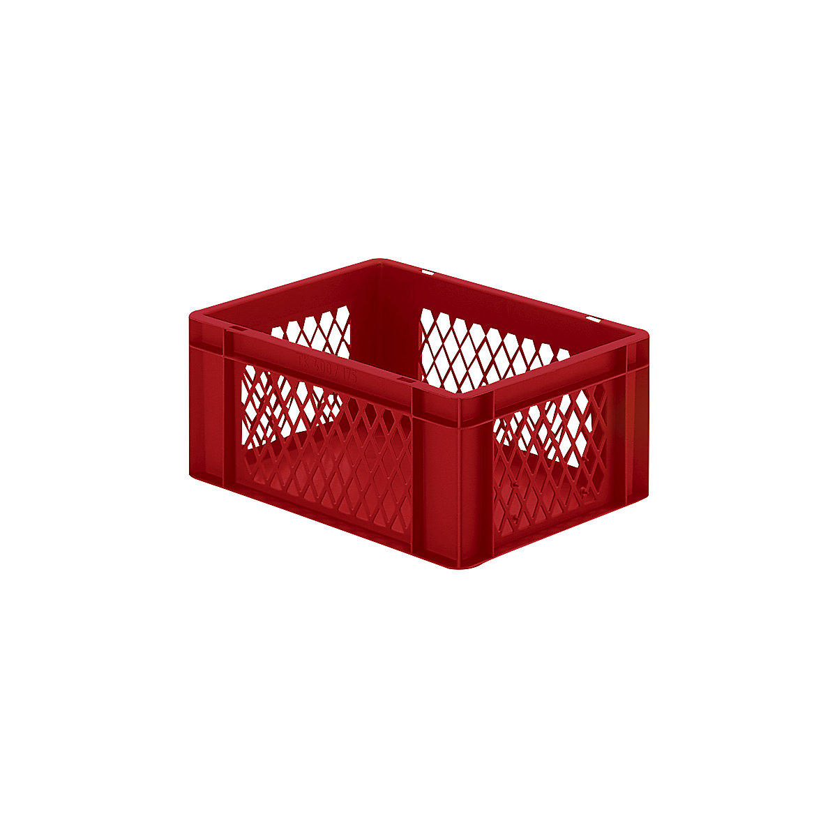 Euro stacking container, perforated walls, closed base, LxWxH 400 x 300 x 175 mm, red, pack of 5