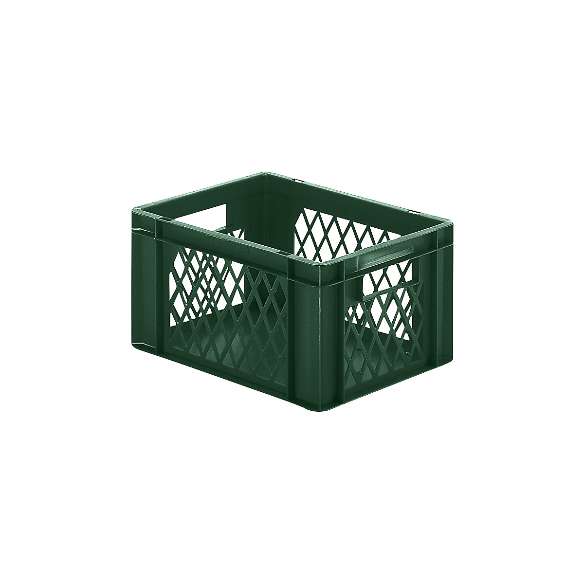 Euro stacking container, perforated walls, closed base, LxWxH 400 x 300 x 210 mm, green, pack of 5
